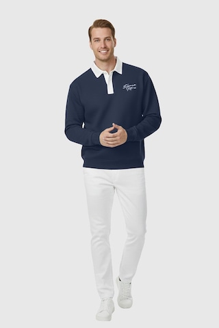 Rizzup Erkek Lacivert Relax Fit İçi Polarlı Polo Yaka Sweatshirt Pamuklu Kalın Sweatshirt 2600762