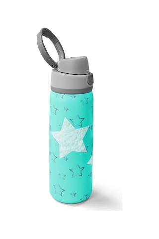 Coral High Turkuaz Yıldız Desenli Pipetli Ve Direkt İçim Çelik Termos 800 Ml 38593 Turkuaz