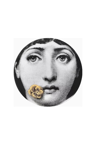 Fornasetti Tema E Variazioni N.137 Yuvarlak Porselen Kutu Saklama Kutusu Siyah-beyaz-gold