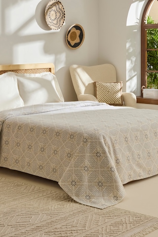 Kaşmir Home Asta %100 Pamuk Çift Kişilik Pike Gri Gri