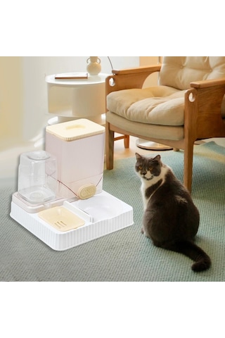 Suntek Otomatik Kedi Tiryakisi Besleyici Pet İçme Kasesiz-sarı