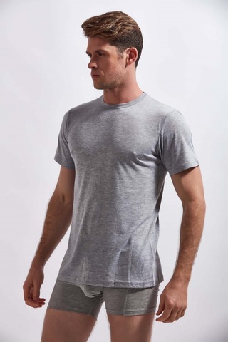 Josejuan 3'lü Erkek Atlet Sıfır Yaka Yarım Kollu Suprem %100 Pamuk 3304-siyah - Beyaz - Gri Melanj