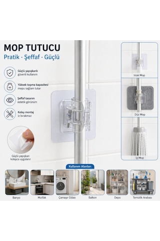 River World Mop Ve Kablo İçin Tutucu Yapışkanlı Kıskaçlı