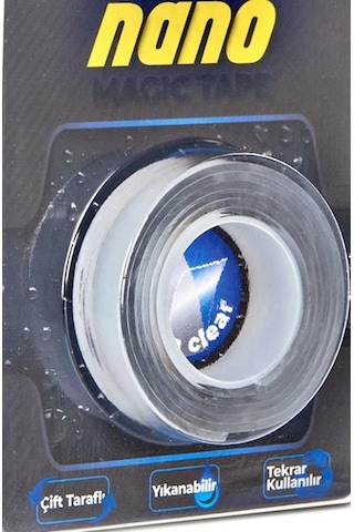 Geseus Nano Çift Taraflı Yıkanıp Tekrar Kullanılabilir Şeffaf Ban