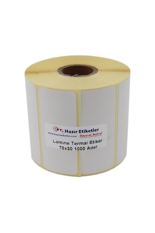 Lamine Termal Etiket 70mm X 30mm Ruloda 1000 Adet 40mm Kuka Çapında Direk Termal Transfer Etiketi Diğer