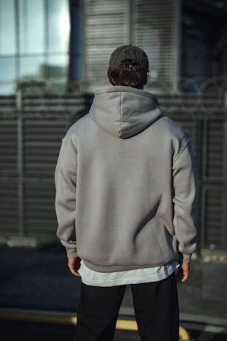 Mbb E-ticaret Erkek 3 İplik Penye Kapüşonlu Basic Sweatshirt Hoodie - Boyalı Gri