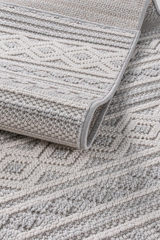 Bonnie Bo1258g Gri Halı Loop Sisal Modern Desen Pamuk Taban Tozuyok Salon Mutfak Koridor Halısı