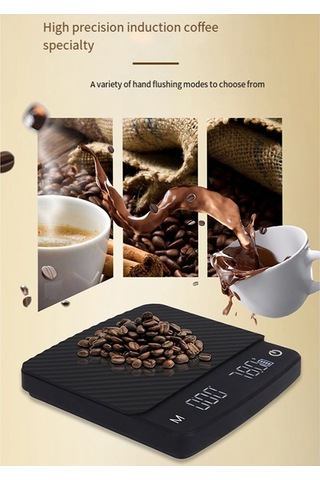 Kahve Elektronik Terazi Kahve Dökme Elektronik Damlama Kahve Terazisi Siyah