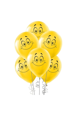 Gülen Yüz Baskılı Sarı Balon Gülen Yüz Baskılı Sarı Balon