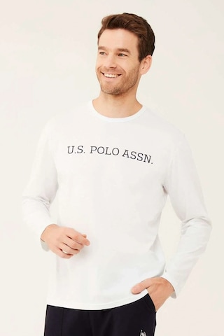 Erkek Beyaz Uzun Kollu T-shirt 18467 Beyaz