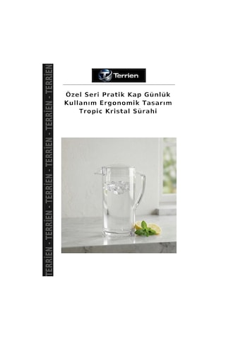 Özel Seri Pratik Kap Günlük Kullanım Ergonomik Tasarım Tropic Kristal Sürahi