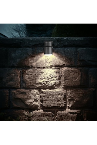 Tekli Çağlayan Aplik Ip54 Dış Mekan Zita Bahçe Aydınlatma Duvar Apliği + Gu10 Led Ampul Beyaz Işık Çok Renkli