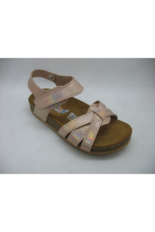 Toddler 390 Pembe Deri,anatomik Mantar Taban Üç Bantlı Sandalet 2 Pembe