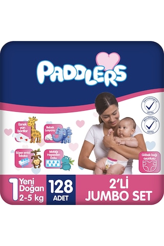 Yenidoğan Bebek Bezi 1 Numara (2-5 Kg) 64x2 Adet – 2’li Jumbo Set, Hassas Ciltlere Uygun
