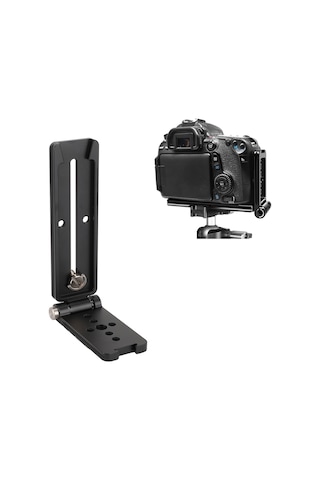 Geeroyoo Alüminyum Çift Katlı Eğilebilir L Tipi Kamera Hızlı Montaj Plakası - Arca Port Uyumlu, Soğuk Ayaklı, 1/4" & 3/8" Vida Delikleri İle Tripod Ve Aksesuarlar İçin Evrensel Kullanım