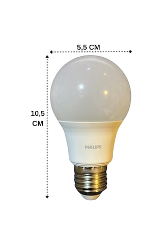 Philips 8w 60w 2700k Sarı Işık E27 Duylu Klasik Led Ampul 2 Adet