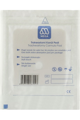 Mega Trakeostomi Kanül Pedi M Beden 50 Adet
