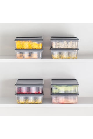 Porsima 1101 Dikdörtgen No-Frost Çok Amaçlı Saklama Kabı Set 4'lü