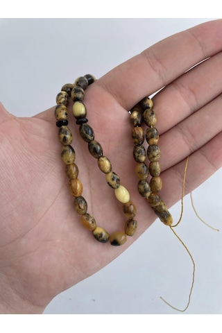 Doğal Kaya Damla Kehribar Tesbih 45lik 9,1x6,6mm 11,20 Gram