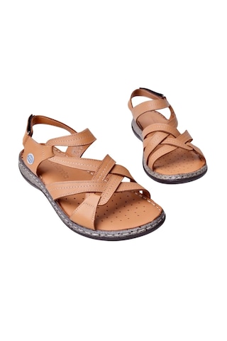 Mammamia D26ys-2415 Kadın Hakiki Deri Günlük Comfort Sandalet Taba