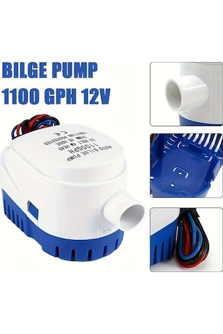 Motion003 1 Adet 12v 1100gph Denizcilik Sifon Pompası Dahili Şamandıra Anahtarlı Batırılabilir Tekne Su Pompası Yat Ev Teknesi Deniz Uçağı İçin