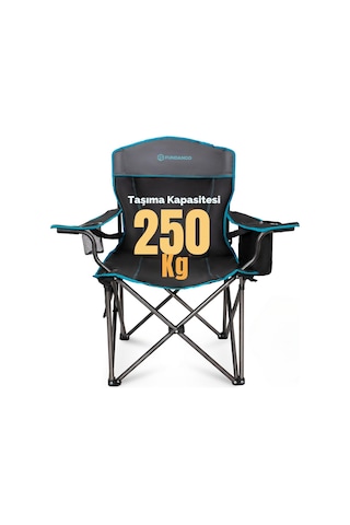 Fundango Mega Comfort Xxl Katlanır Kamp Sandalyesi Blk/grey Gri - Siyah