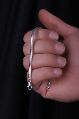 Encili Silver 925 Ayar Gümüş 2,8 Mm Yılan Zincir Model Bileklik Gümüş
