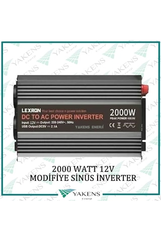 Lexron 2000 W 12V Modifiye Sinüs İnverter 2000 Watt 12 Volt-220V