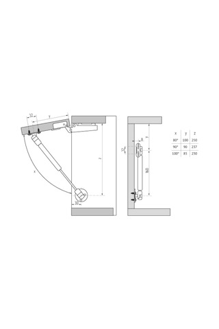 Mf Furniture Hardware Gazlı Lift Mobilya Kiti 2 Adet 50n 5kg Kapı Kapatıcı 225927415 Gri