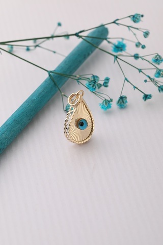 14 Ayar Altın Damla Göz Kolye Ucu