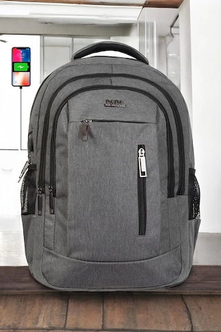 Gri Sportif Darbe Emici Su Geçirmez 14-16 İnç Laptop Sırt Çantası Renkli Çok Renkli