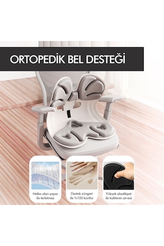 Ergonomik Bel Destekli Oturma Minderi Postür Düzeltici İş Ev Ve Araç Kaymaz Sırt Ve Koltuk Yastığı