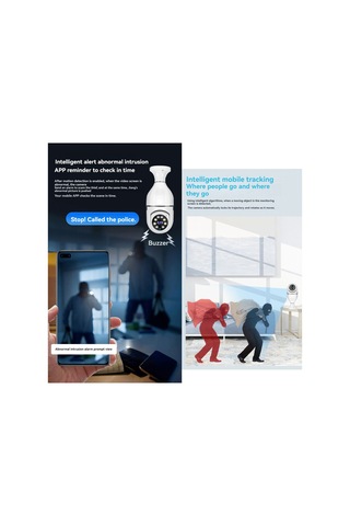 Tuya Işık Başkamerası 3.0mp Kapalı Pan Baş Ev Kamerası 2.4g/5g Çift Frekans Wıfı Mobil Telefon Uzaktan Hd Çift Ampul Kamerası