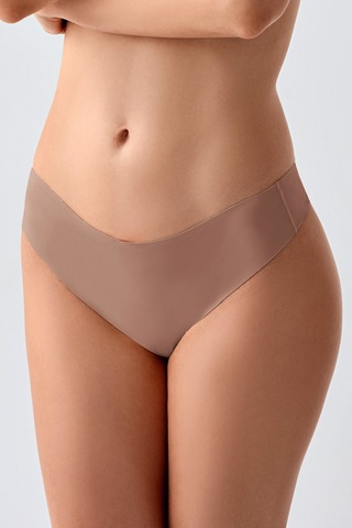 Kompedan Kadın String Lazer Kesim Slip Külot Cappuccino 9207 Kahverengi