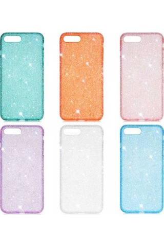 Apple Uyumlu iPhone 8 Plus Kılıf Zore Eni Parıldayan Taşlı Kılıf