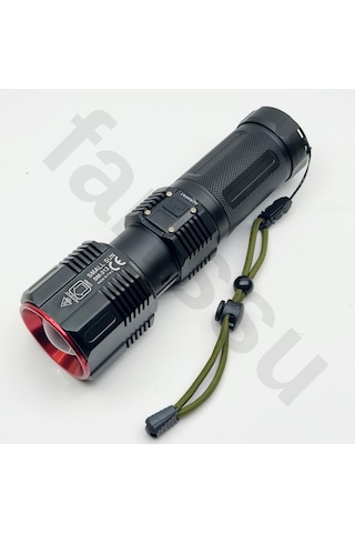 Sm-313 50w 5000 Lümen Profesyonel Şarjlı El Feneri - 1.5 Km Menzilli & 7200 Mah Güçlü Batarya Seti Siyah