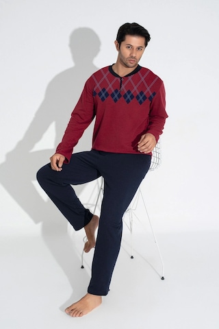 Uzun Kollu Erkek Pijama Takımı Desen7