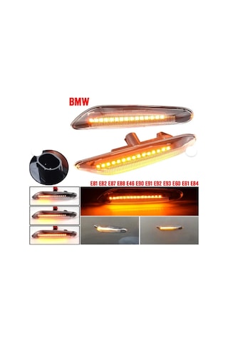 Bmw E90 E87 E60 Kayar Led Çamurluk Sinyalleri Beyaz Cam