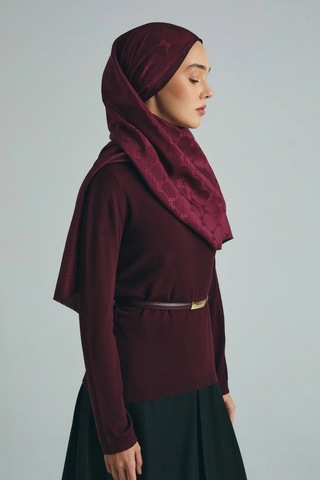 Maisa Neda Pamuk İpek Şal 70 190 Cm - Bordo 8385