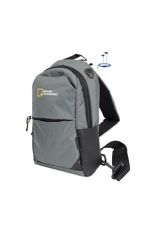 M 1005 Mega Bag Unisex Göğüs Çapraz Çanta, Body Bag Gri