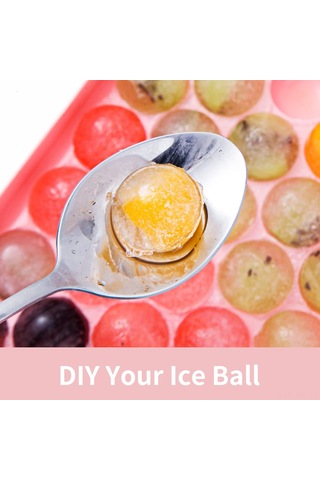 Geeroyoo 10'lu Set Silikon Buzluk - 33 Hücreli Kapaklı, Hızlı Buz Yapımı, Pp+tpe Malzeme, Pembe Çok Renkli