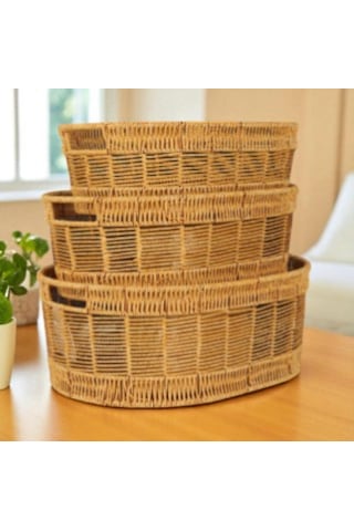 Oval Rattan Orta Boy Sepet Hasır