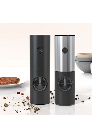 Jialan Elektrikli Karabiber Öğütücü Baharat Öğütücüler Siyah