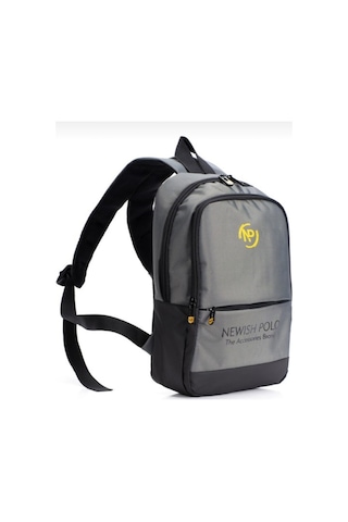 Newish Polo Unisex Laptop Tablet Bölmeli Minimal Sırt Çantası - Gri