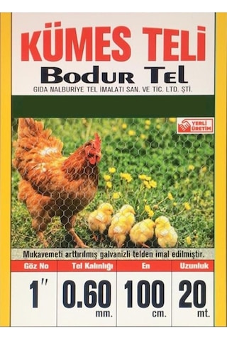Bodur Tel Galvanizli Kümes Teli Ebat 100Cmx20Mt
