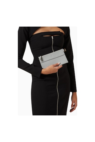 Montroi Small Nomad Deri Pouch Gri Kompakt Unisex Clutch