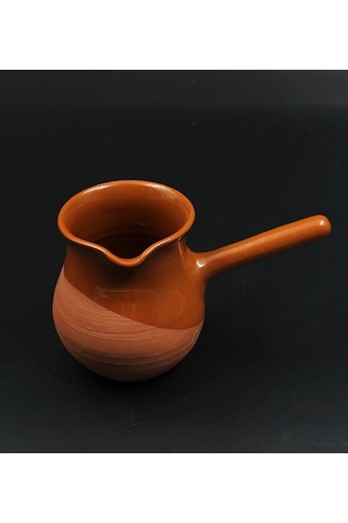 Çömlek Toprak Kahverengi Sırlı El Yapımı 2'Li Türk Kahvesi Fincan