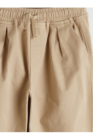 Lc Waikiki Bej Beli Lastikli Erkek Çocuk Gabardin Pantolon