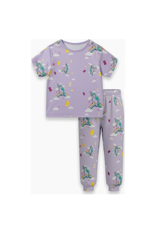 Harıbo Haribo Lisanslı Unicorn Desenli Kısa Kollu Pijama Takımı Lila