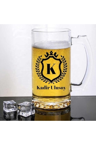 Kişiye Özel İsim Baş Harfli Bira Bardağı